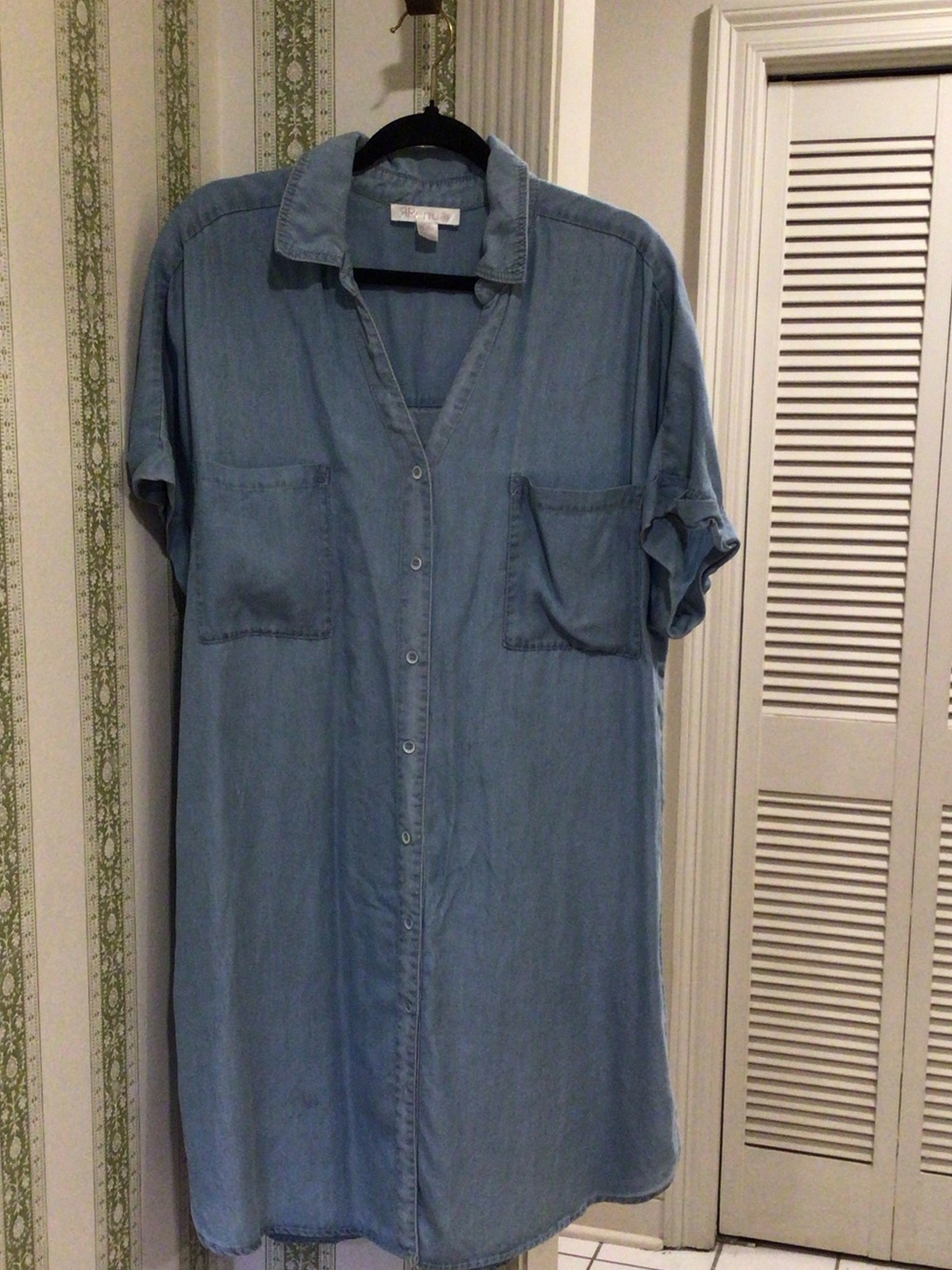 Renuar Light Blue Casual Button-Down Shirt Dress